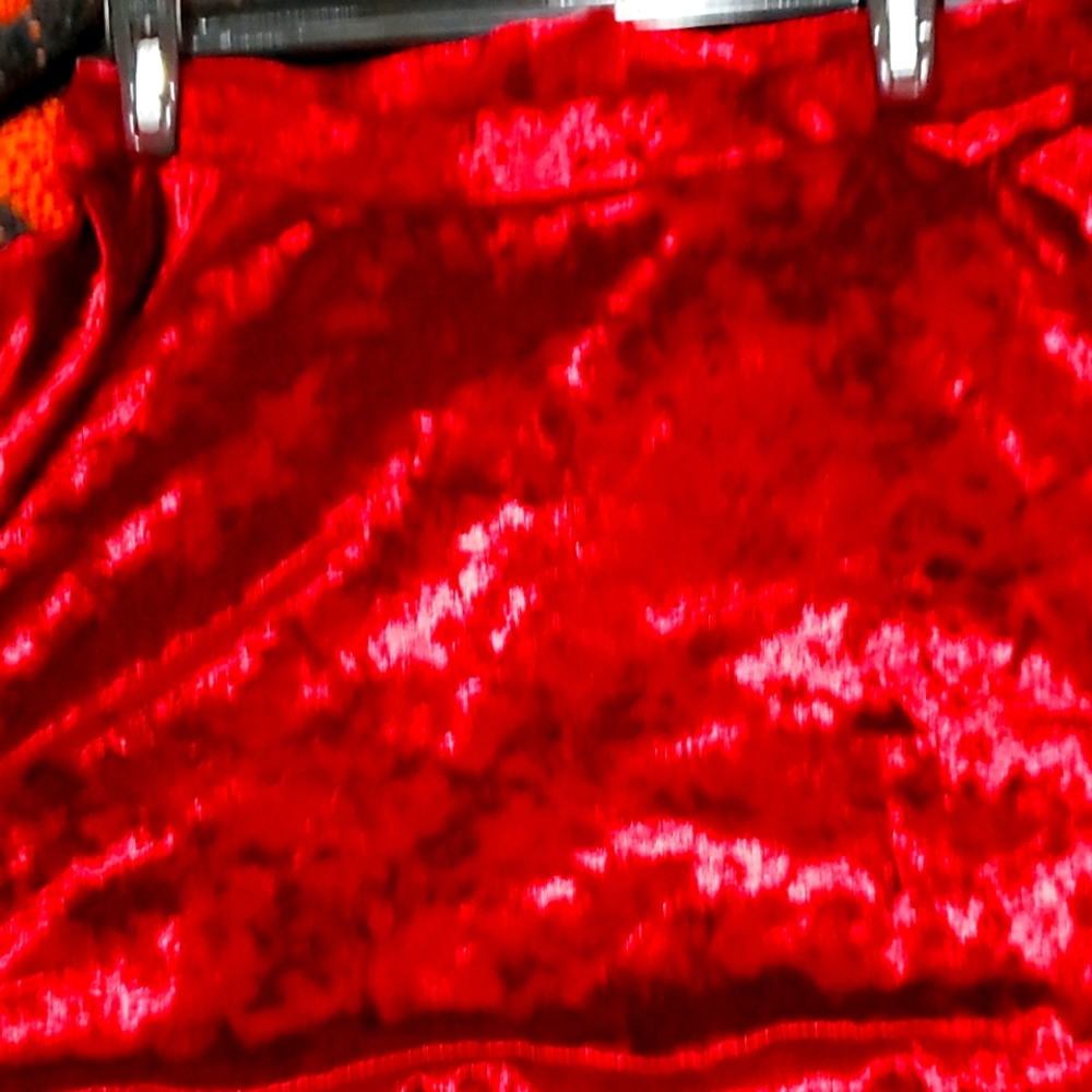 Red velvet skirt